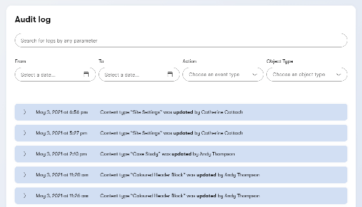 Kontent Audit Log feature released — Luminary