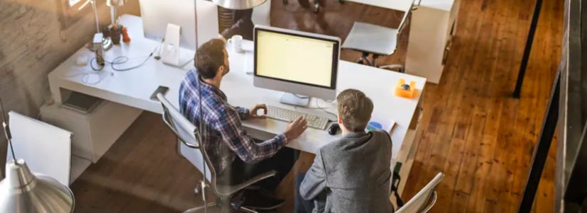 Young business people working on a startup office.