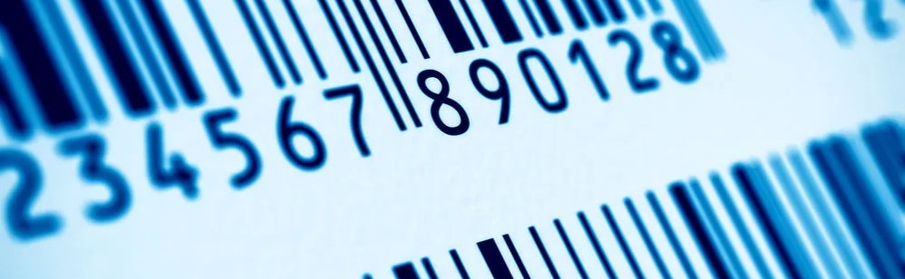 Macro view of blue barcodes with selective focus effect