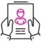 Icon of hands holding a page