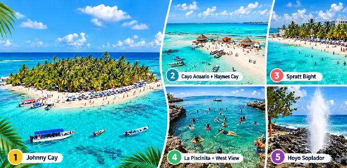 San Andrés, Colombia: Johnny Cay, Cayo Acuario, Spratt Bright, La Piscinita y Hoyo Soplador.