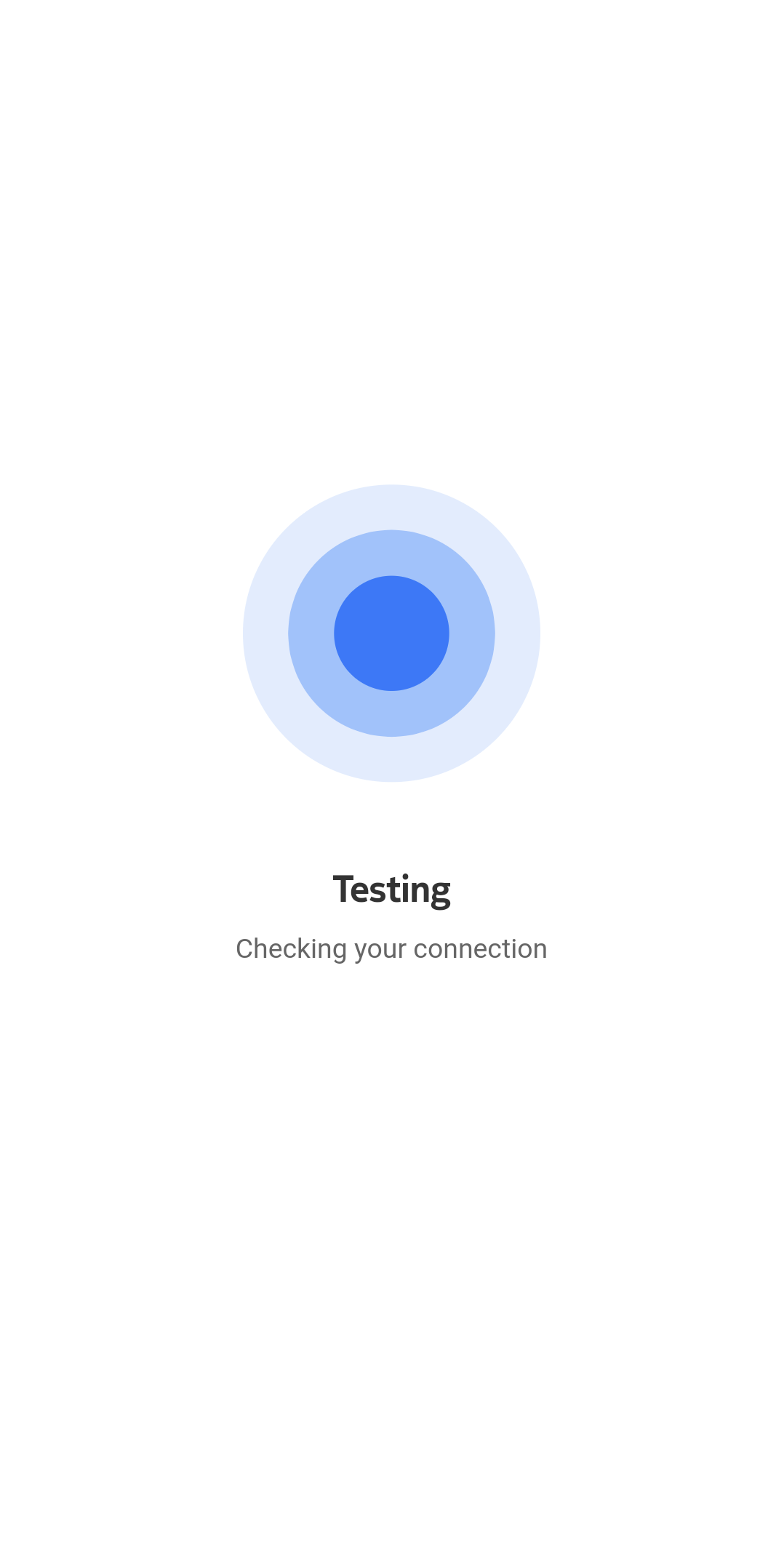 Screenshot of testing connection in Nokia App.