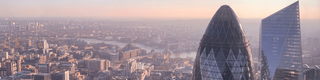 London skyline with a focus on the Gherkin building.