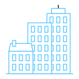 Small, medium and large buildings.