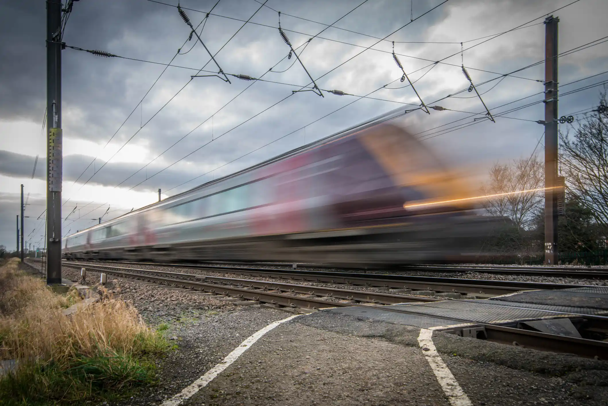 Passenger Train Travels At High Speed