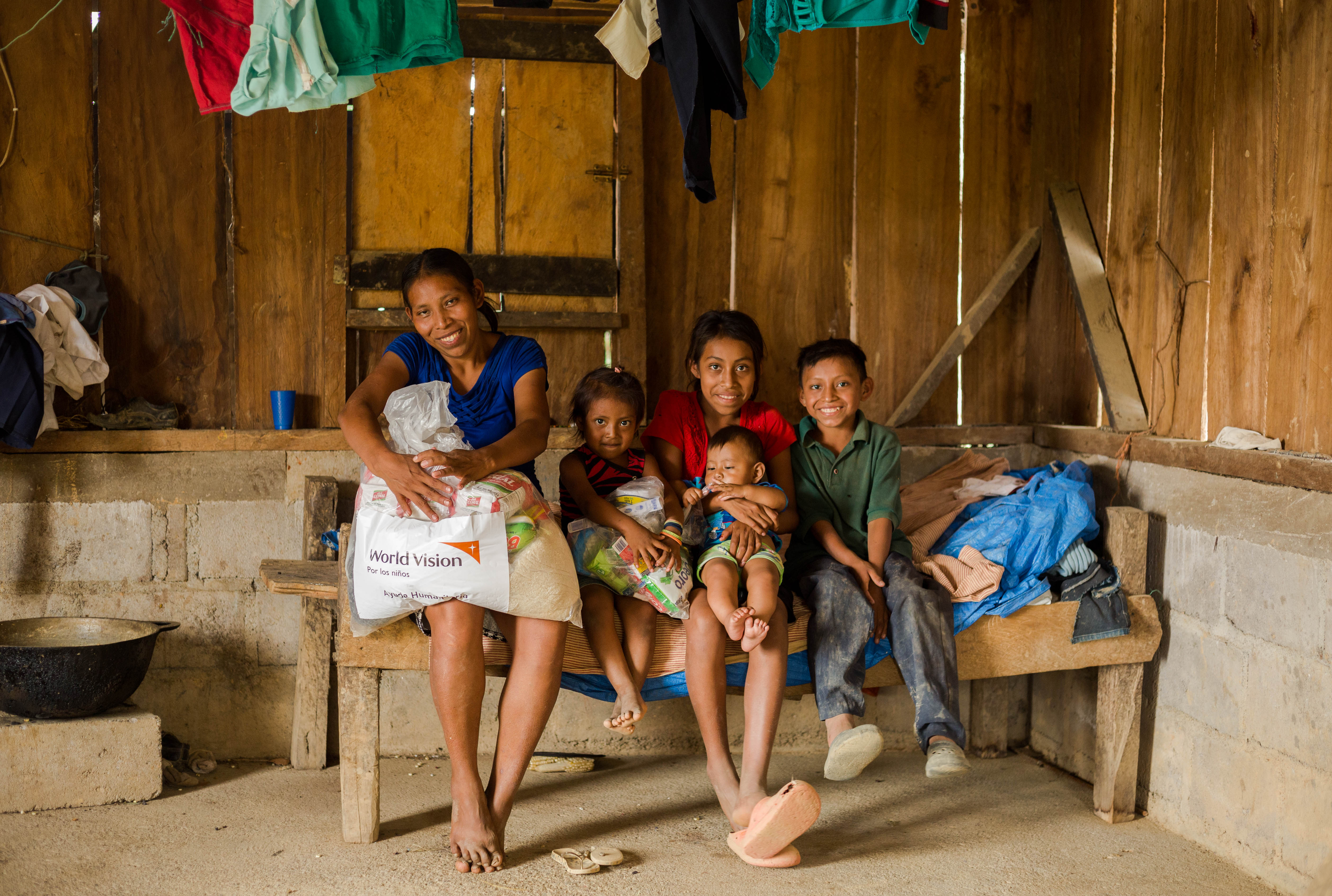Family smile with food kit