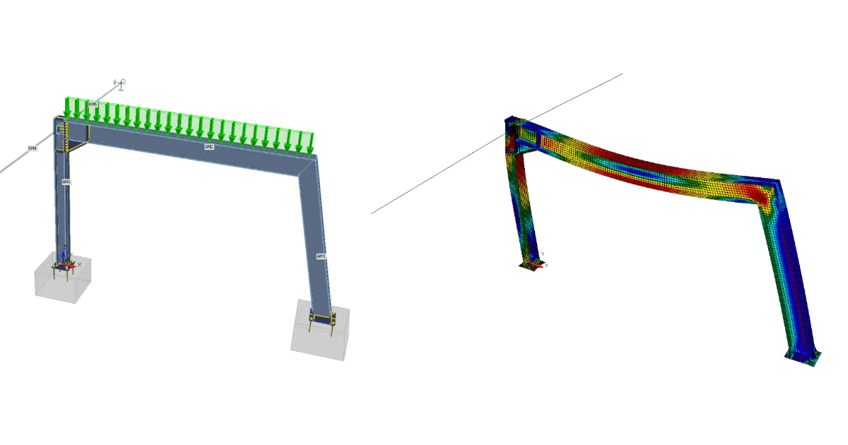 Calcul structurel et vérification normative d'un portique acier (EN)