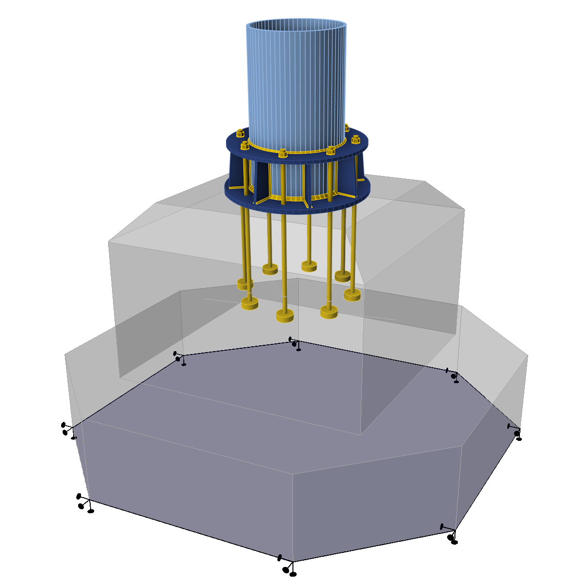 Example of a complex anchoring to concrete detail for structural engineers
