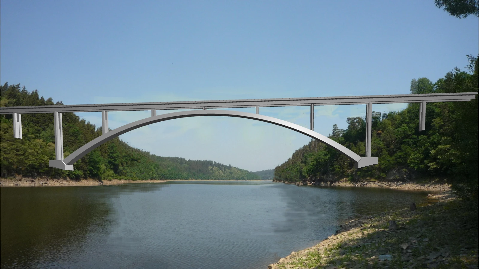 Arch railway bridge, Jetetice