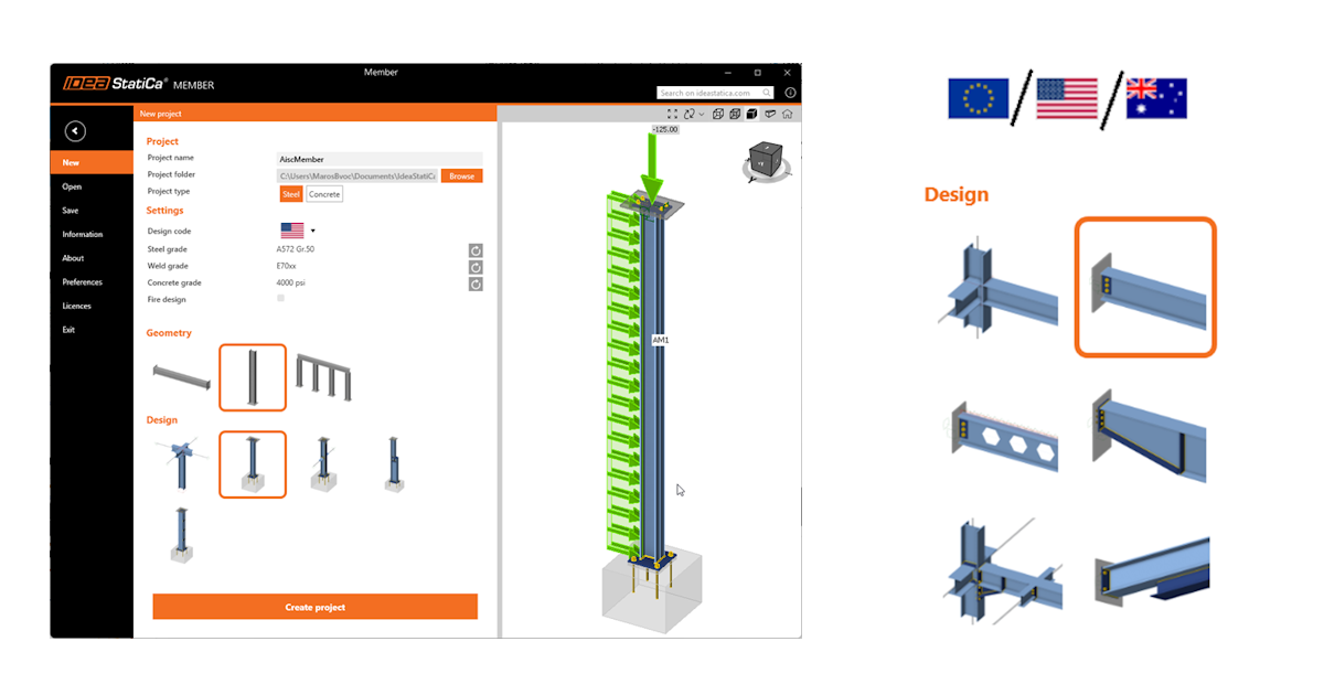 Bauteil-Assistent-Modelle verfügbar für AISC und AS
