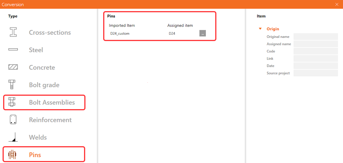 Erweiterte Importe von Verbindungselementen aus CAD-Tools