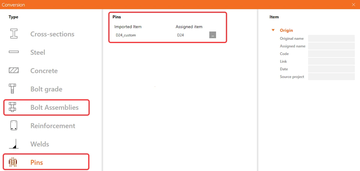 Erweiterte Importe von Verbindungselementen aus CAD-Tools