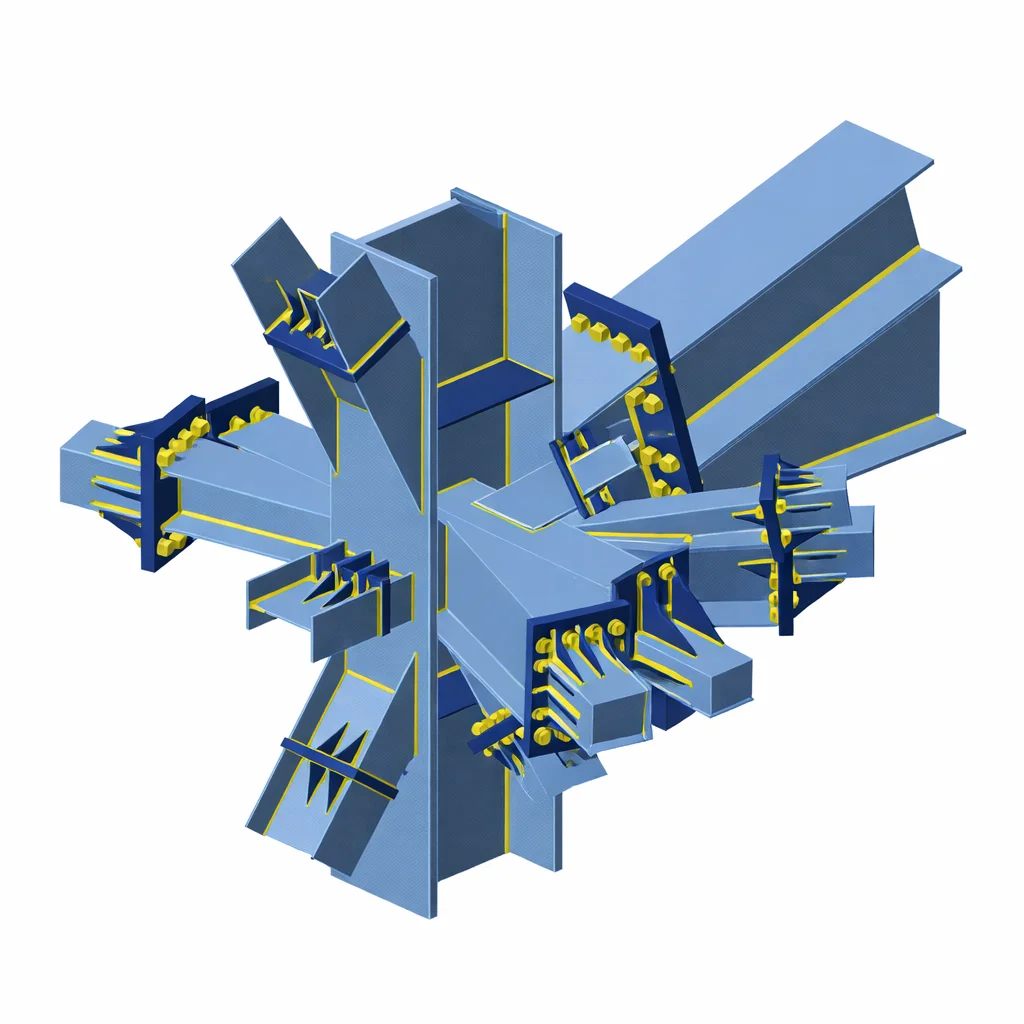 how the steel connection looks like in IDEA StatiCa