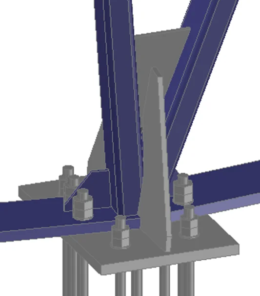 CAD model of the anchoring joint