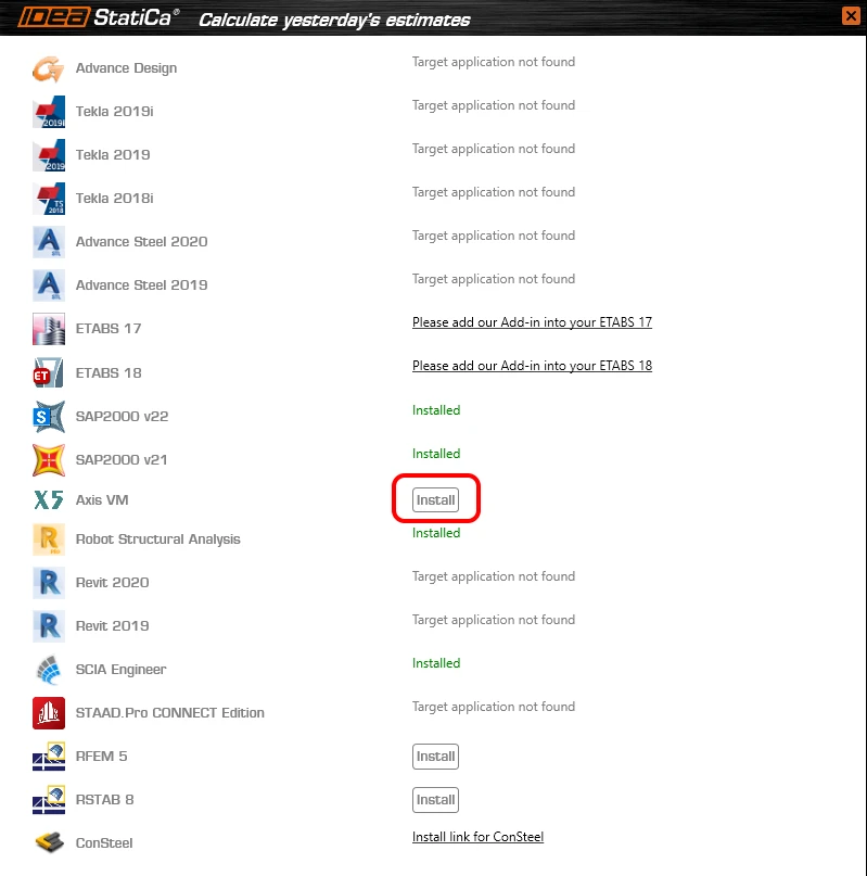 AxisVM-BIM Link Installer