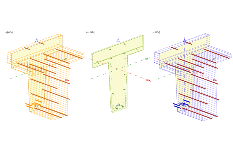 Spannungsergebnisse in 3D Ansicht
