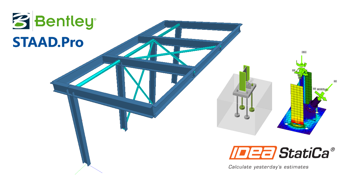 STAAD.Pro BIM link pro návrh ocelového přípoje (AISC)
