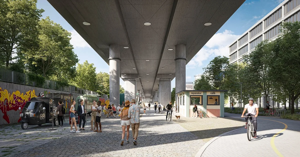 การเปลี่ยนแผ่นรองรับแรงที่สะพาน Weyermannshaus Viaduct