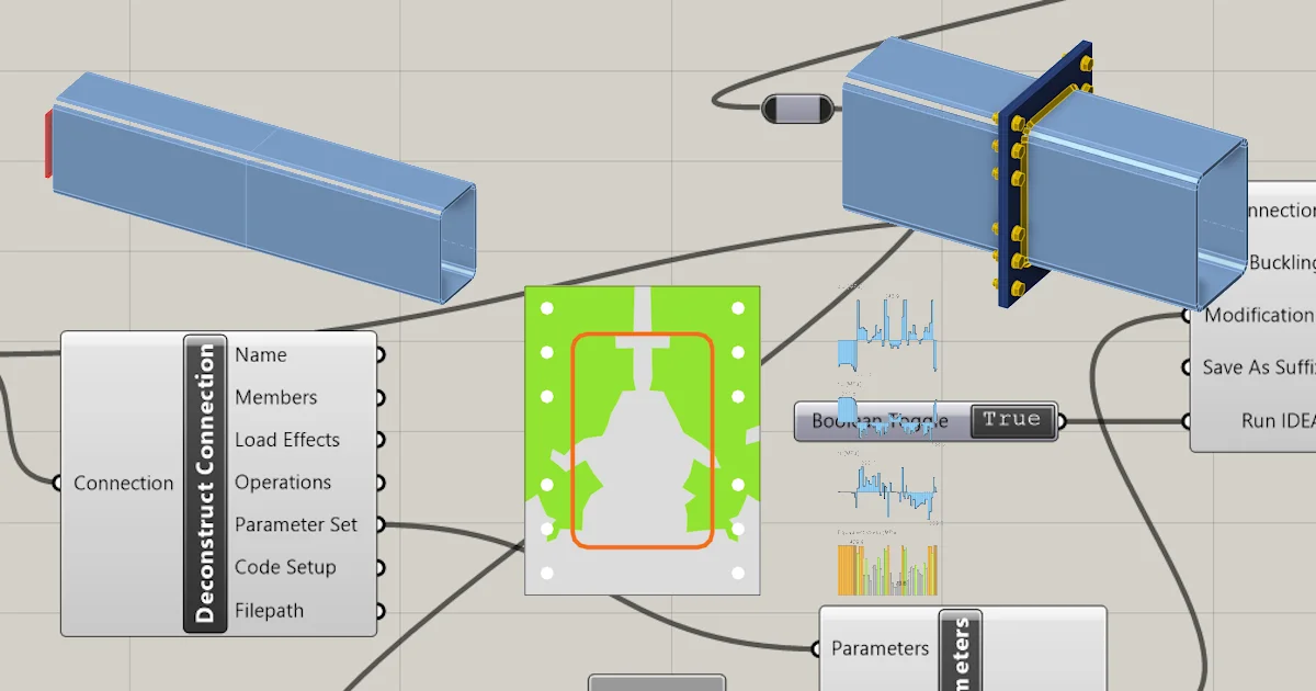 Grasshopper API link – parametric optimization of a connection weld