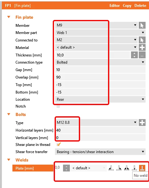 AxisVM - Fin plate