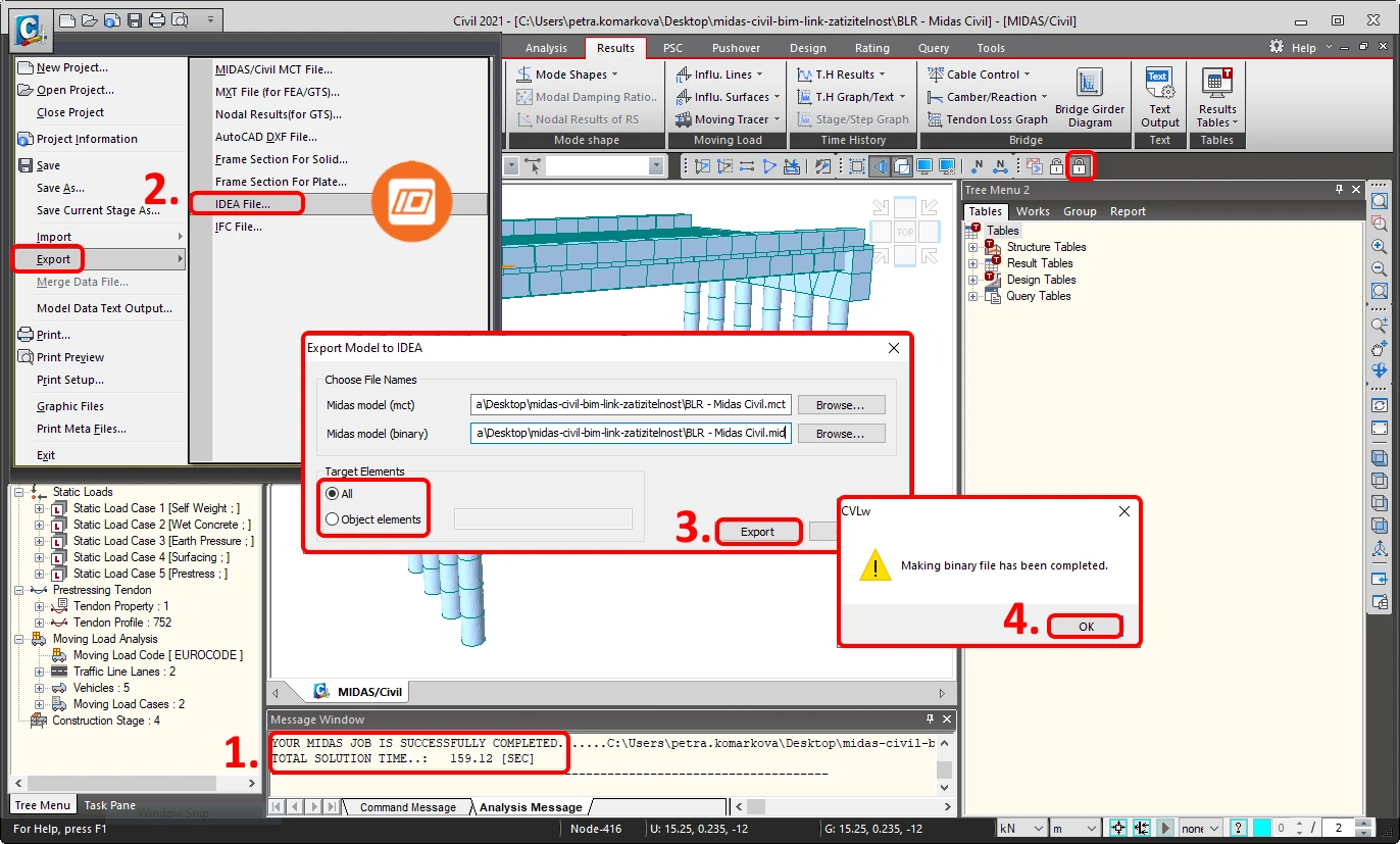 midas to IDEA StatiCa workflow