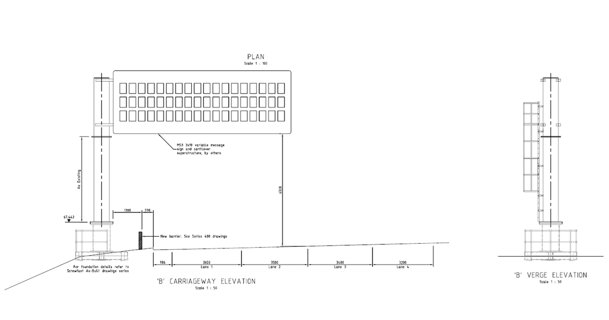 Calculs indépendants pour une structure de signalisation en porte-à-faux sur autoroute au Royaume-Uni