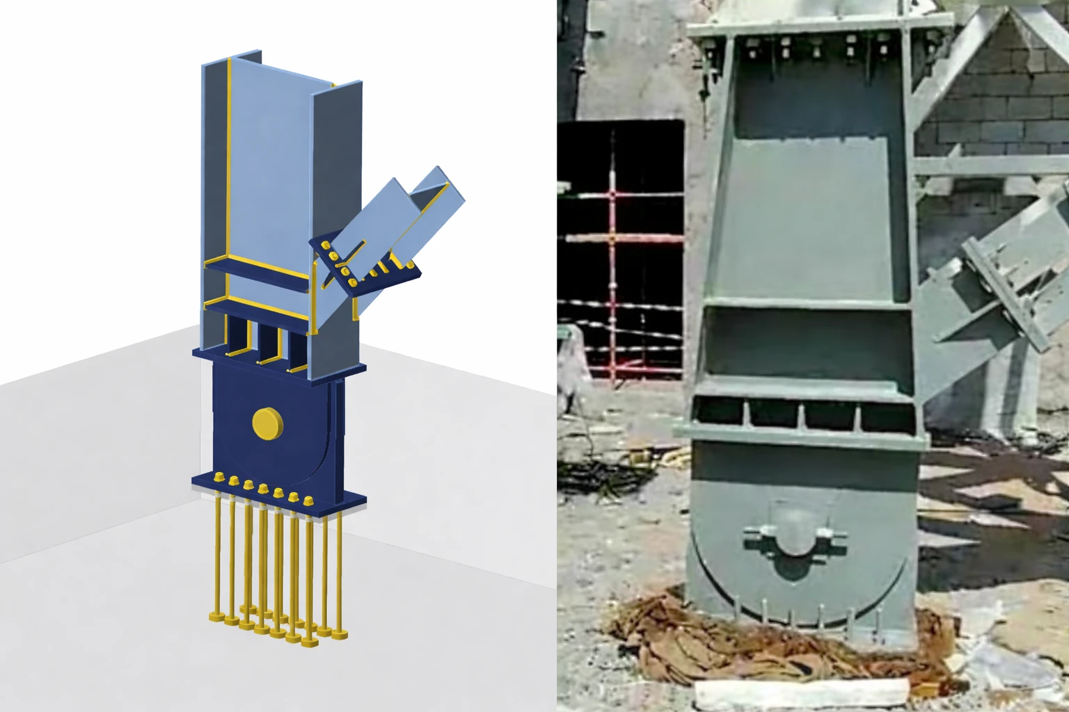 pin connection steel to concrete, anchoring design