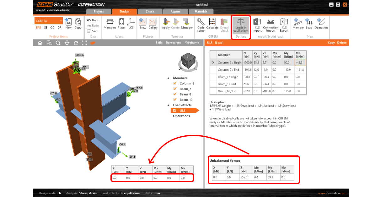 Unbalanced forces from BIM link import