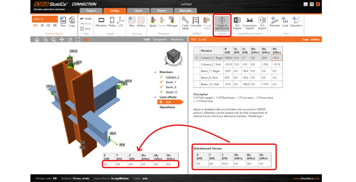 Unbalanced forces from BIM link import