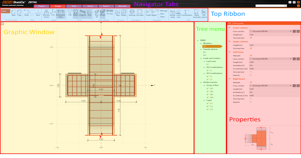 Algemene interface in de Detail applicatie