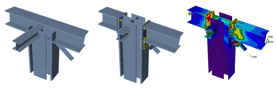 Általános 3D csomópont szerkezeti tervezése (AISC)