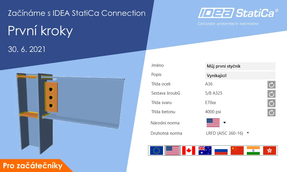 Začínáme s IDEA StatiCa Connection - První kroky