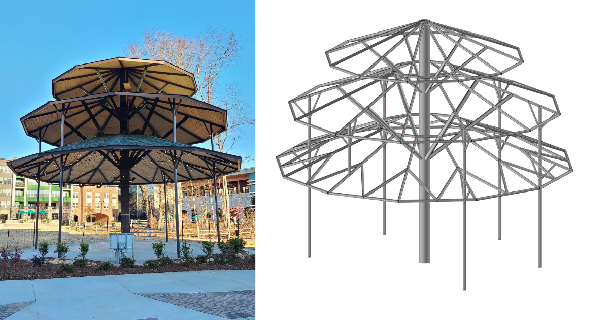 Sculpture en acier HSS en forme d'arbre