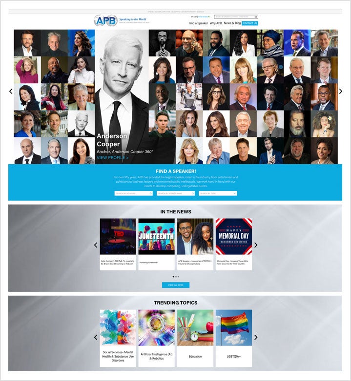 Apb Speakers Website Redesign And Digital Marketing Wakefly Inc