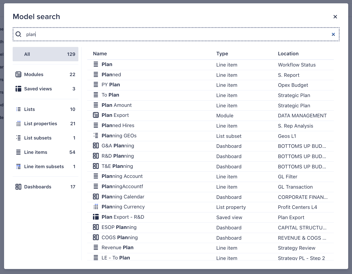 The new search functionality.