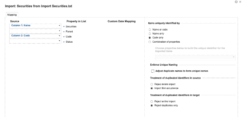 A screenshot that shows “Code only” selected for import.