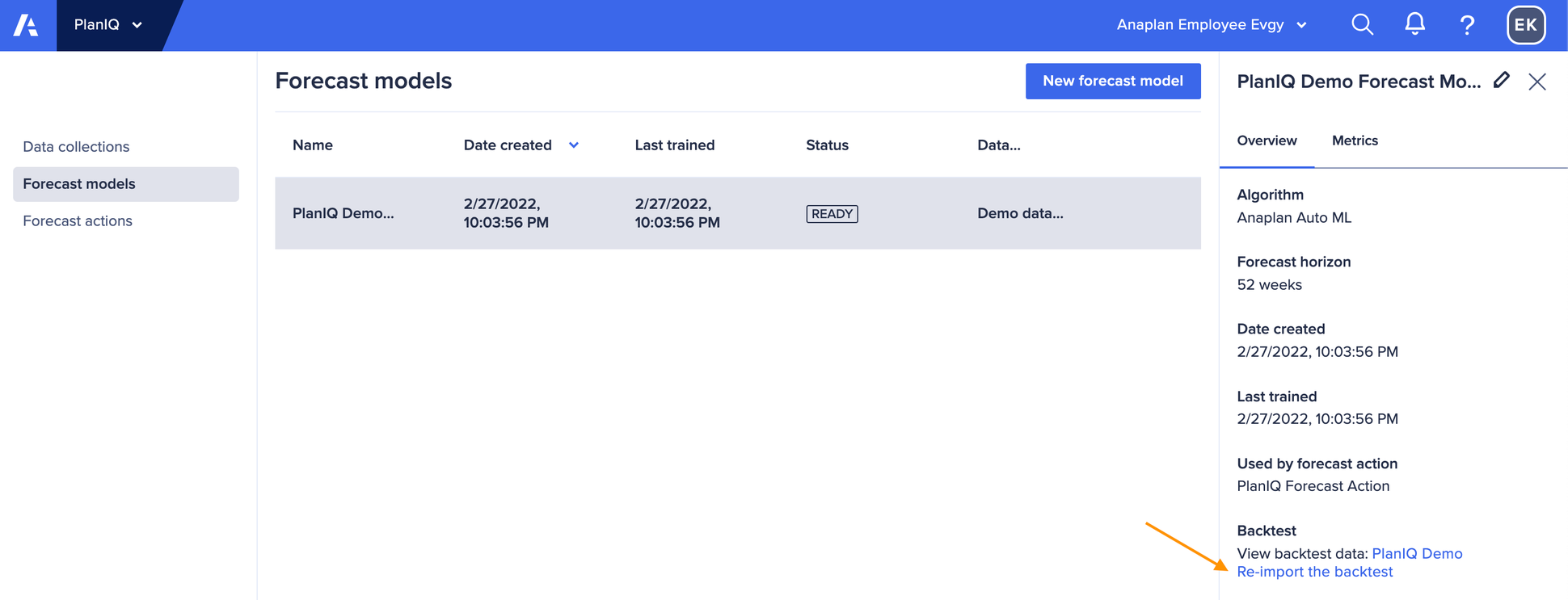 Image showing the Backtest feature.