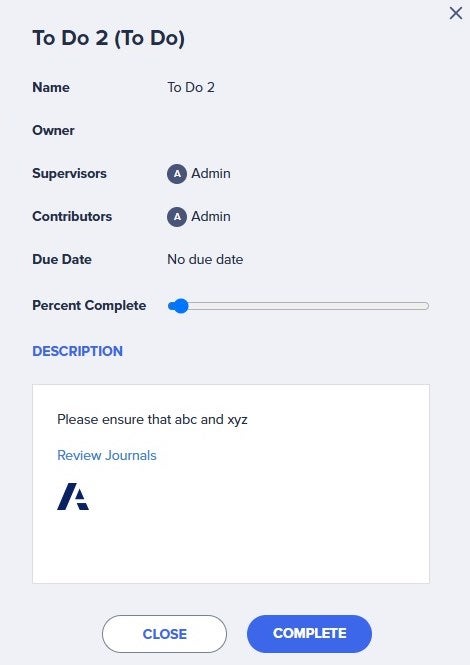 To Do Workflow task