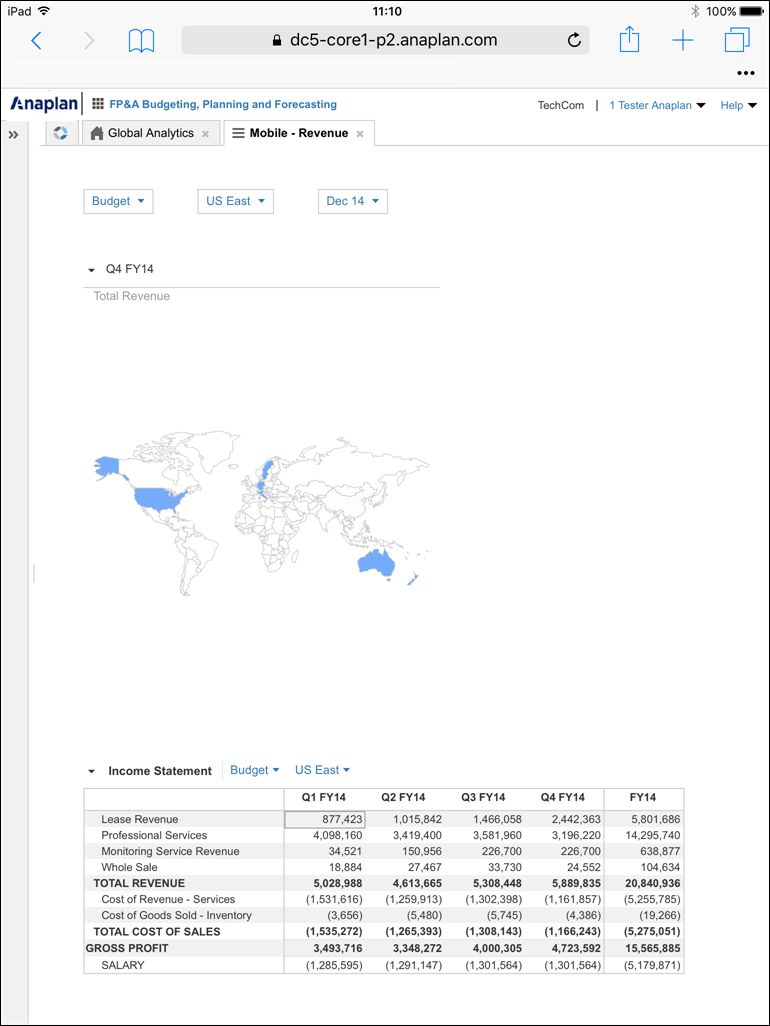 Touch-Friendly Spacing on a tablet.