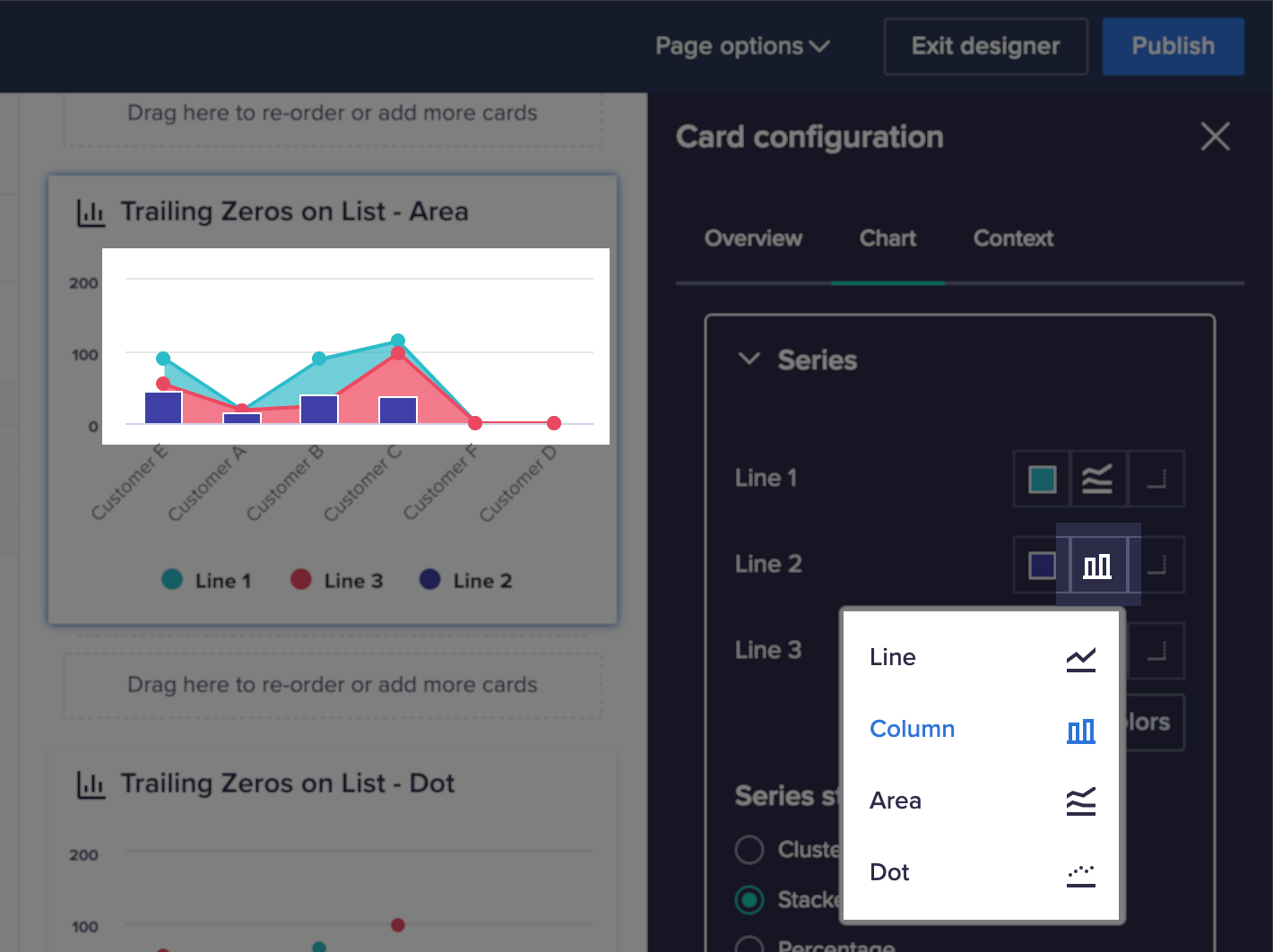 Configure a data series on a chart card - Anaplan Technical Documentation