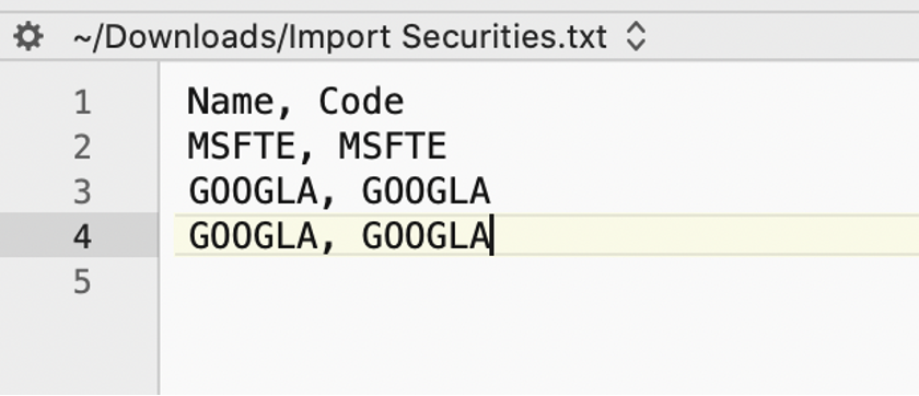 The screenshot shows an import file with duplicated code.