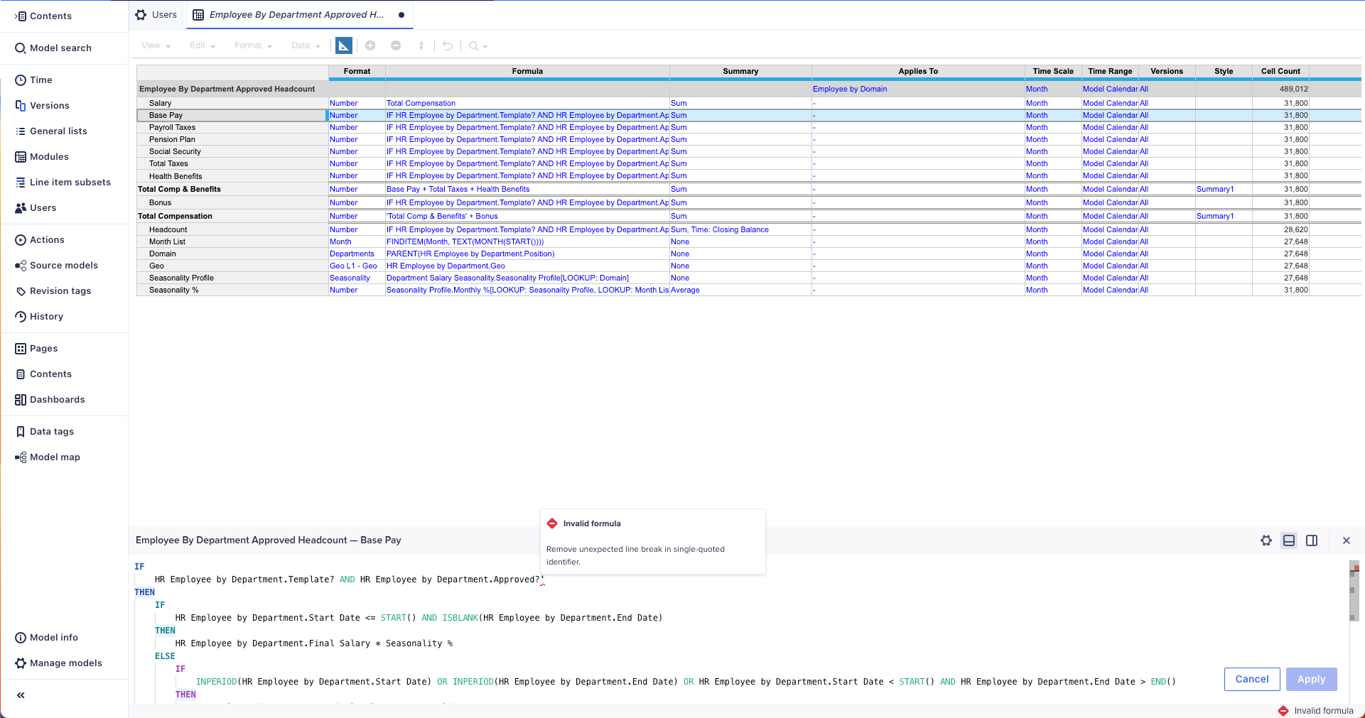 Building better formulas with dynamic syntax checking | Anaplan Support