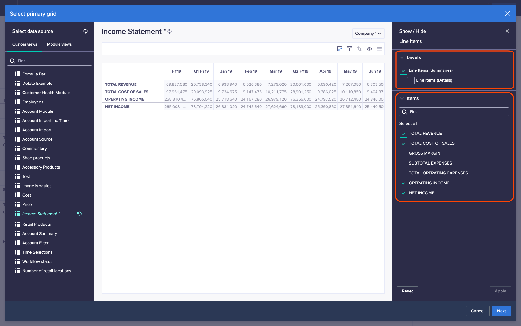 splunk showhide panel sideview