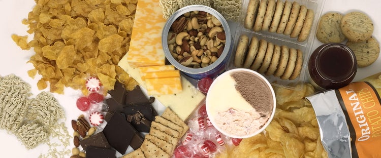 assorted snacking foods