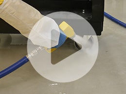 Clean transportation device wheels along with rooms to avoid spreading bacteria.