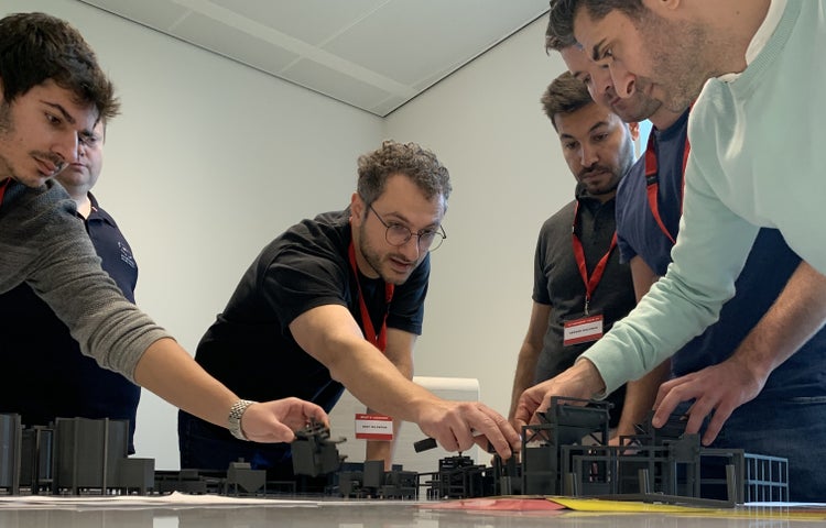 Group of participants collaborating on plant design in the Hygienic Design Training breakout session