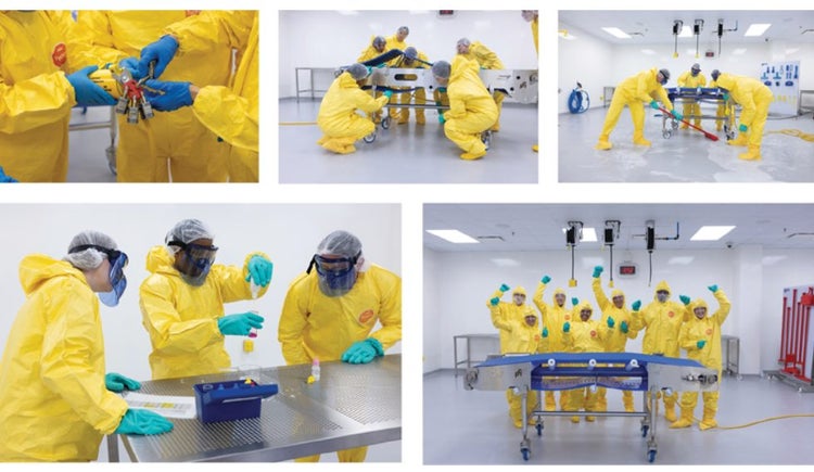 Collage of participants in wet cleaning breakout