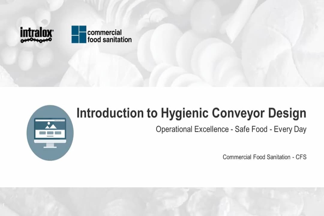 Short Course 3 - Introduction to Hygienic Conveyor Design