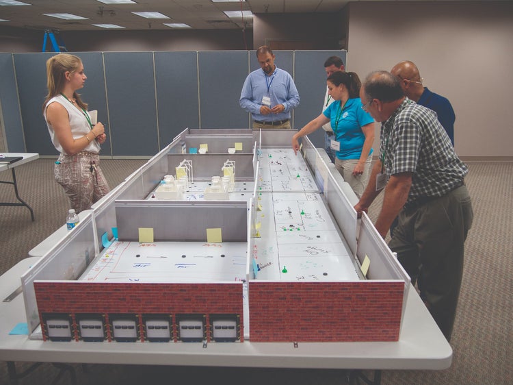 Participants designing their own facility at a CFS Hygienic Design Training 