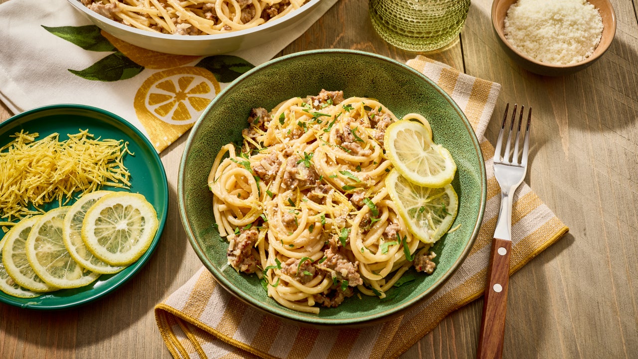 Pasta Limone with Toscano Ground Sausage | Carando